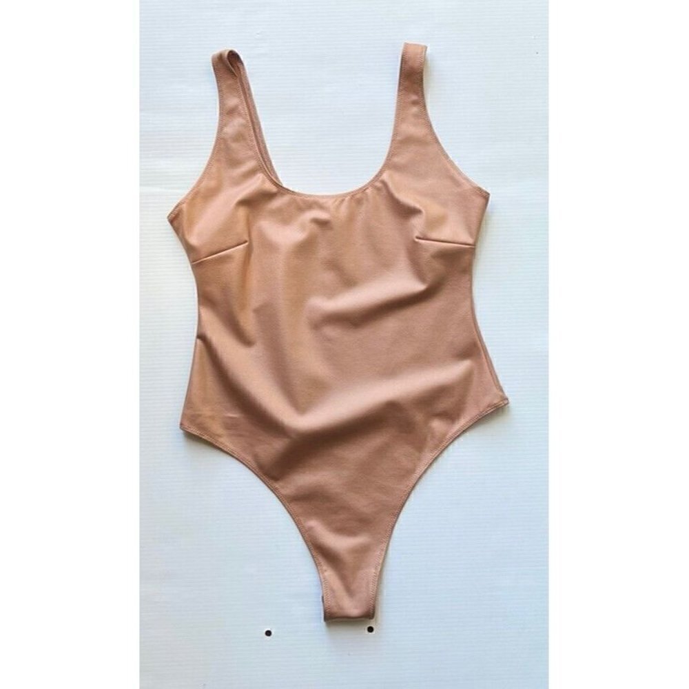 Skims Kim Kardashian Strappy Wet Jersey Tank Thong Bodysuit Sienna